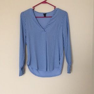 Blue long sleeve blouse
